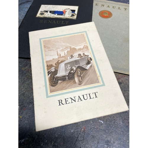 101 - Renault - A Selection of 1920s Era Brochures, Renault Ltd Price List (Folded Card), Renault French L... 