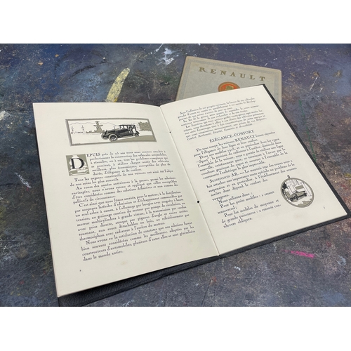 101 - Renault - A Selection of 1920s Era Brochures, Renault Ltd Price List (Folded Card), Renault French L... 