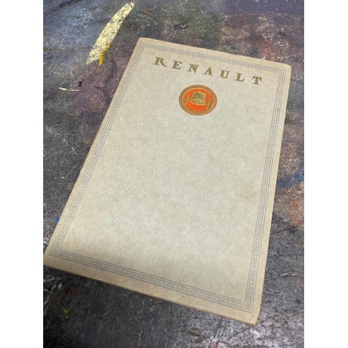 101 - Renault - A Selection of 1920s Era Brochures, Renault Ltd Price List (Folded Card), Renault French L... 