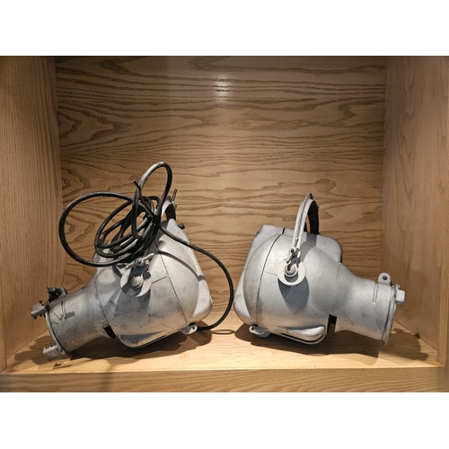 18 - Two Strand Electric Theatre Spot Lamps, aluminium bodys, recently sandblasted.

In House Shipping Un... 