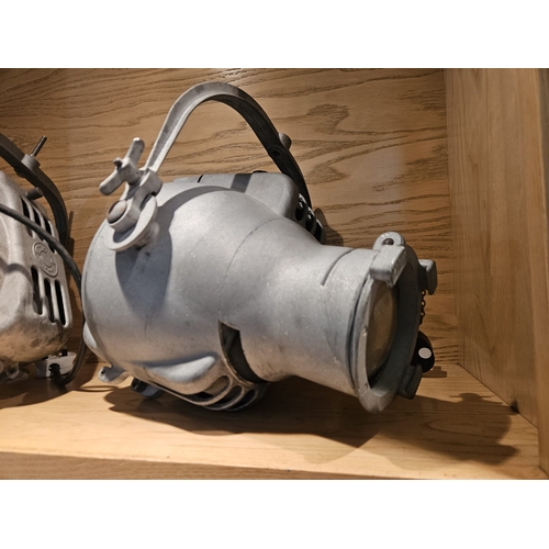 18 - Two Strand Electric Theatre Spot Lamps, aluminium bodys, recently sandblasted.

In House Shipping Un... 