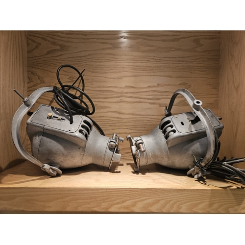 18 - Two Strand Electric Theatre Spot Lamps, aluminium bodys, recently sandblasted.

In House Shipping Un... 