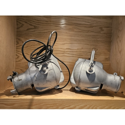 18 - Two Strand Electric Theatre Spot Lamps, aluminium bodys, recently sandblasted.

In House Shipping Un... 