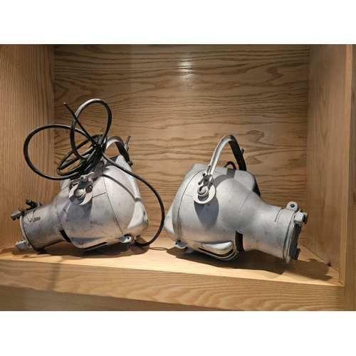 18 - Two Strand Electric Theatre Spot Lamps, aluminium bodys, recently sandblasted.

In House Shipping Un... 