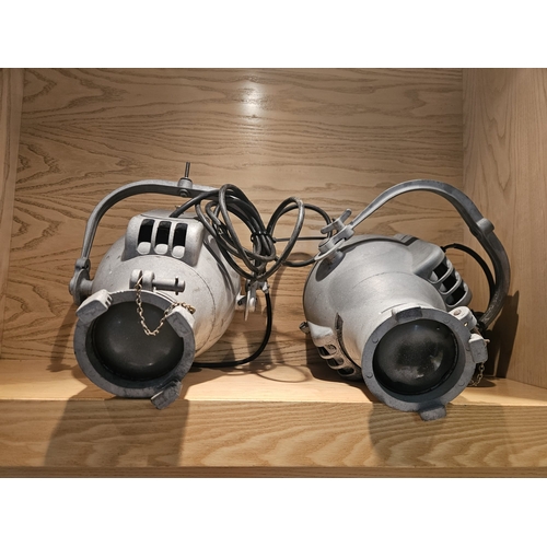 18 - Two Strand Electric Theatre Spot Lamps, aluminium bodys, recently sandblasted.

In House Shipping Un... 