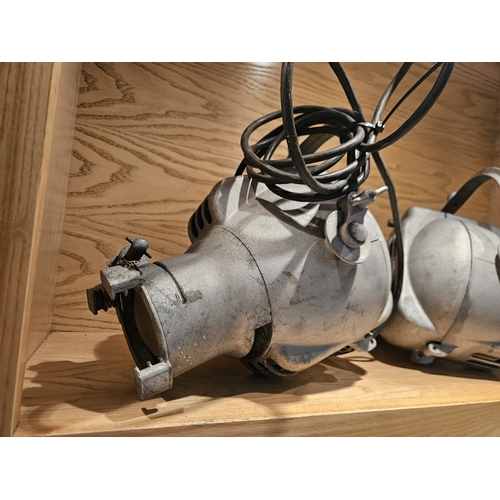 18 - Two Strand Electric Theatre Spot Lamps, aluminium bodys, recently sandblasted.

In House Shipping Un... 
