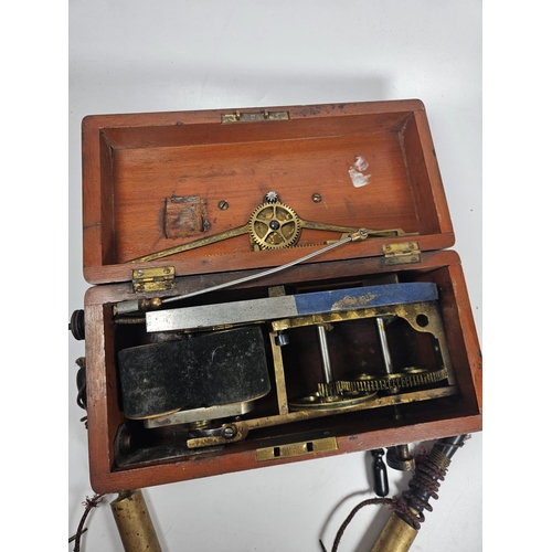 21 - Joseph Gray & Co, Improved Magnetic Indicator, Electric Shock Machine. In original Wooden case. Cran... 