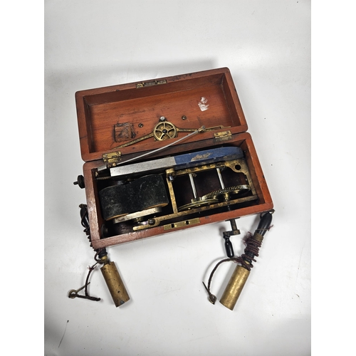 21 - Joseph Gray & Co, Improved Magnetic Indicator, Electric Shock Machine. In original Wooden case. Cran... 