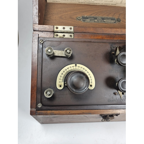 22 - The British Thomson Houston co ltd (B.T.H), Crystal Wireless Receiver. In wooden case, measuring 29x... 