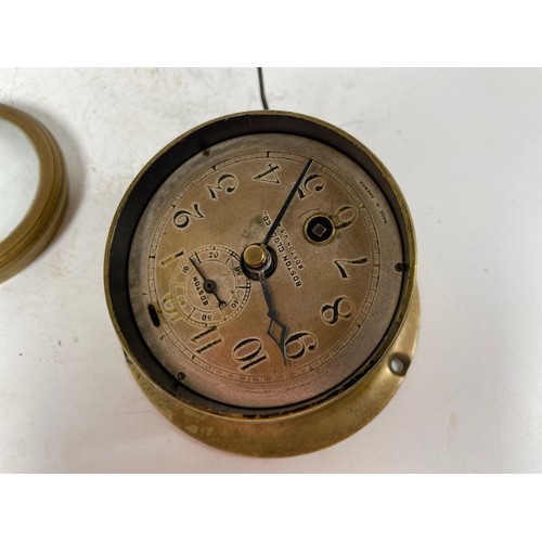 87 - Boston Clock Co Vintage Veteran Car Clock, Brass Casing, Key Present

Shipping Rate B