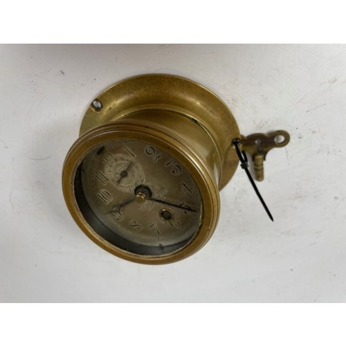 87 - Boston Clock Co Vintage Veteran Car Clock, Brass Casing, Key Present

Shipping Rate B
