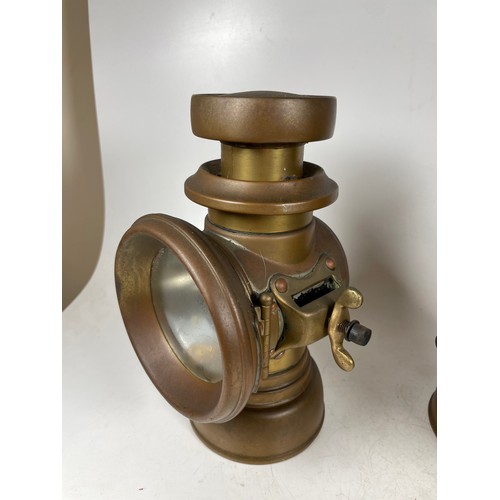 89 - Pair Lucas No.145 Brass Veteran Car Lamps, Lucas Kings Own Model, Appearing Complete In Notably Good... 