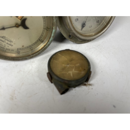 90 - Stewarts 50mph Speedometer, Smiths Clock t/w others. Including large carb (poss Solex), two wing mou... 