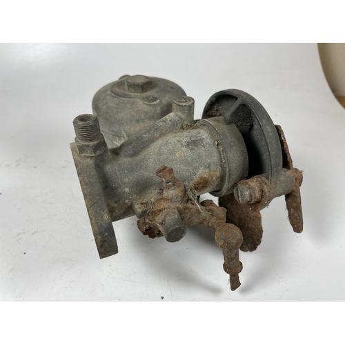 90 - Stewarts 50mph Speedometer, Smiths Clock t/w others. Including large carb (poss Solex), two wing mou... 