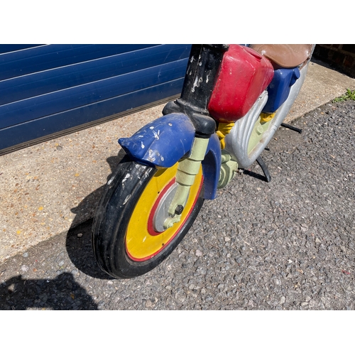 66 - Cast Aluminium Motorcycle ex Fairground Ride, 42 1/2