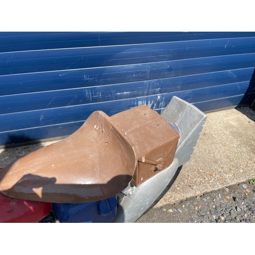 66 - Cast Aluminium Motorcycle ex Fairground Ride, 42 1/2