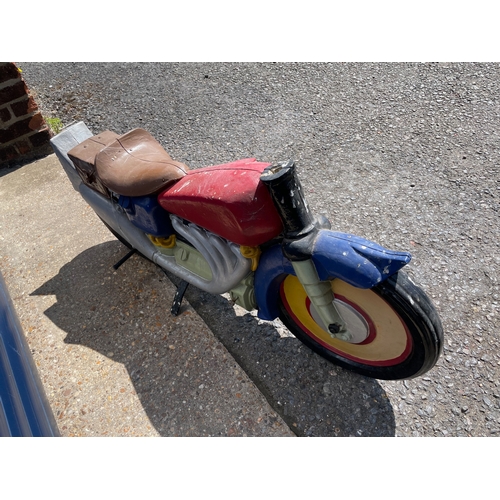 66 - Cast Aluminium Motorcycle ex Fairground Ride, 42 1/2
