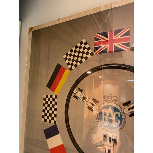 93 - European Grand Prix 1964, Brands Hatch Original Poster, measuring 75cm x 50cm and visible tear runni... 