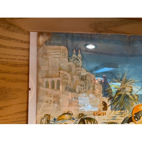94 - Monaco Grand Prix 1963 Original Poster, measuring 38cm x 59cm. The vendor removed it from Rosies Bar... 
