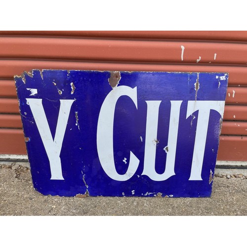 45 - Partial Remains of a Navy Cut Enamel Sign 'Y Cut' 19