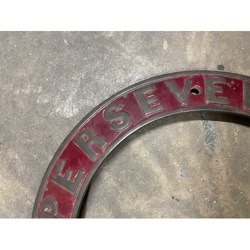 34 - 'Perseverance' A Traction Engine Brass Name Plate, Believed Original Fitment To A Garrett Traction E... 