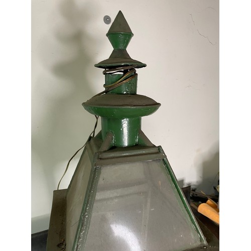 501 - Pair of Street Lamp Tops, Glass & Steel Construction, with old style three pin plugs

In house shipp... 