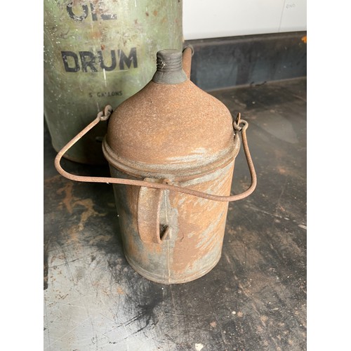 524 - 2 Oil Pourers, and 1 Oil Drum, Castrol 1 Gallon, Petrola, Valor 5 Gallon with Tap

In house shipping... 