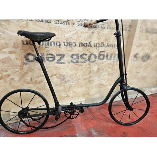 549 - Early Childs Scooterlike Bicycle, Leaf Spring Style Rear End

In house shipping unavailable