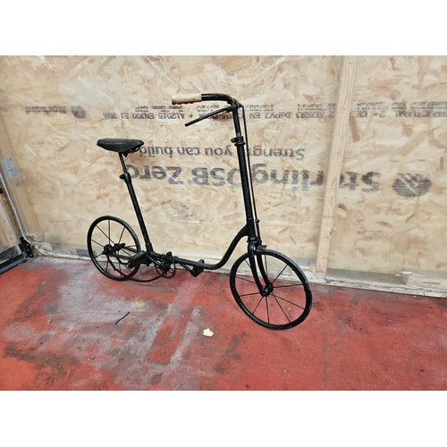 549 - Early Childs Scooterlike Bicycle, Leaf Spring Style Rear End

In house shipping unavailable