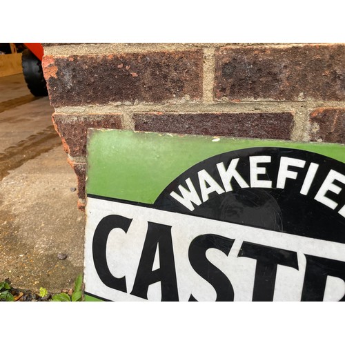 Castrol Wakefield Motor Oil Double Sided Enamel Flange Sign 13 1/2" x ...