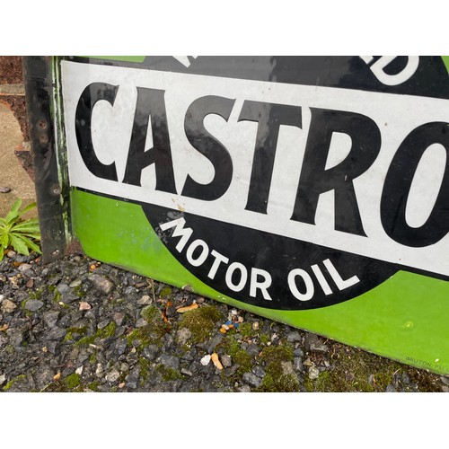 Castrol Wakefield Motor Oil Double Sided Enamel Flange Sign 13 1/2" x ...
