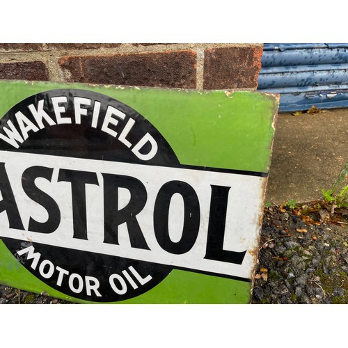 Castrol Wakefield Motor Oil Double Sided Enamel Flange Sign 13 1/2" x ...