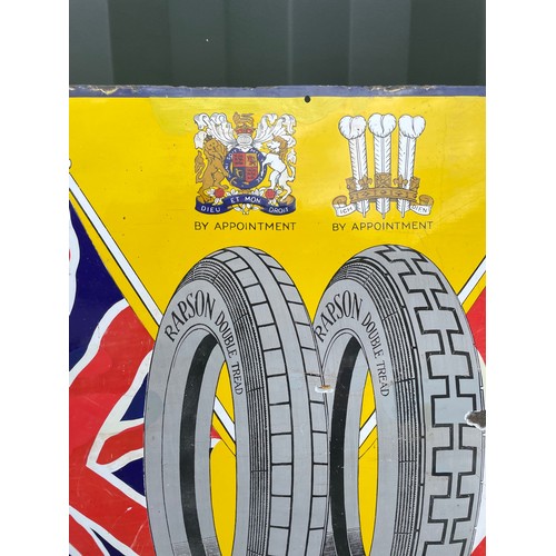 Rapson Tyres Enamel Sign, Showing Some Restoration 36