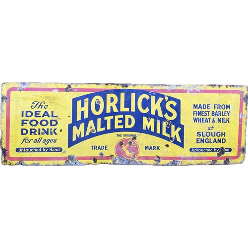 Horlicks Malted Milk Large Enamel Advertising Sign, 72