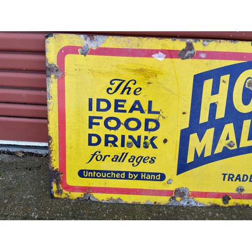 Horlicks Malted Milk Large Enamel Advertising Sign, 72