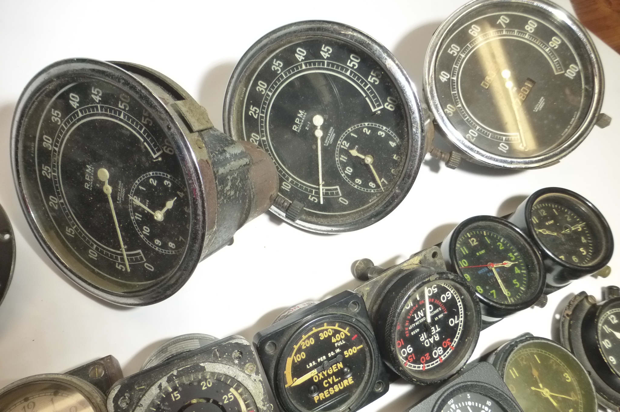 Dashboard Instruments. A collection of both motor car and aircraft ...