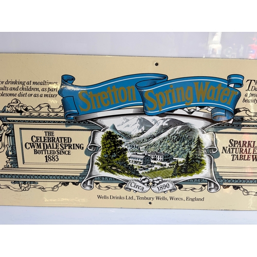 Strettons Spring Water Enamel Advertising Sign, Superb pictoral sign ...