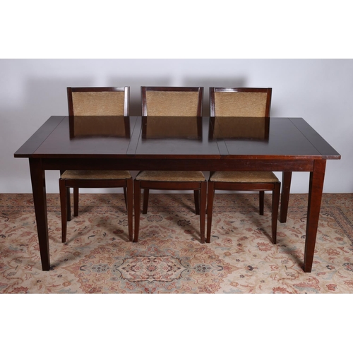 19 - A GRANGE SEVEN PIECE MAHOGANY DINING SUITE comprising six chairs each with an upholstered back and s... 