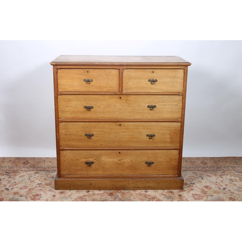 60 - AN ARTS AND CRAFTS OAK CHEST Stamped Maple & Company of rectangular outline with two short and three... 