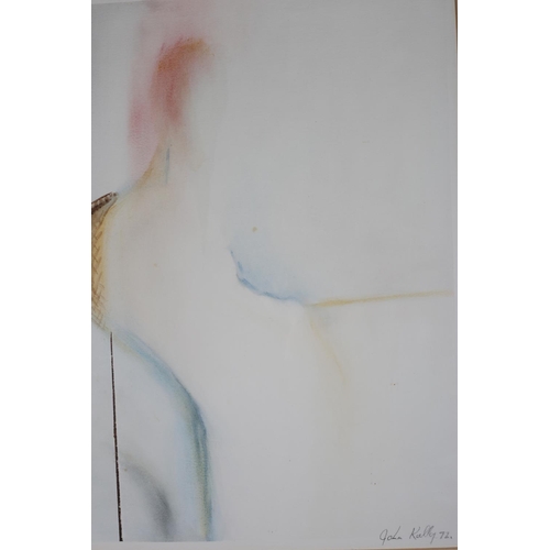 719 - JOHN KELLY (1932-2006) IRISH FIGURE IN INTERIOR IV watercolour signed and dated 1972 bearing David G... 