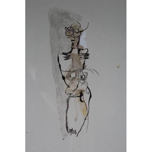 721 - GERALD DAVIS (1938-2005) IRISH FOUR FIGURE STUDIES pen ink and wash signed initials and dated 1978 t... 