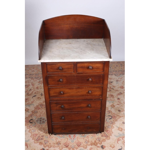 90 - A VICTORIAN MAHOGANY COMMODE CHEST with fitted interior the rectangular top with moulded three quart... 