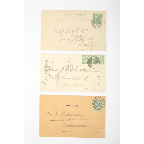 91 - 1916 Postal History, three Dublin Emergency Cancels, a postcard addressed to Ilfracombe with George ... 