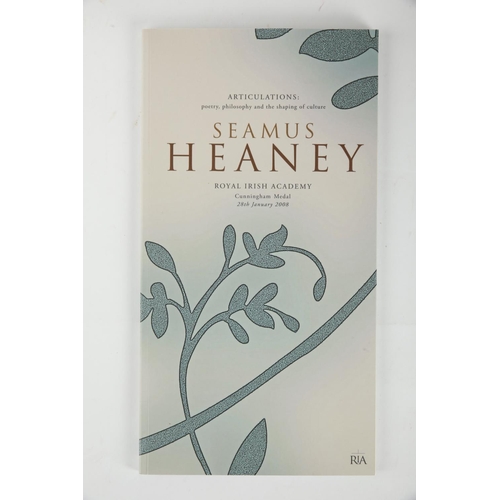 370 - Heaney, Seamus. Articulations. Poetry, Philosophy and the Shaping of Culture. Signed limited edition... 