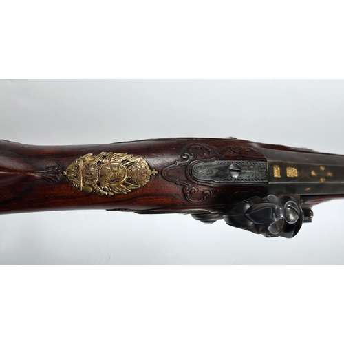 190 - A fine and rare 18th century Russian 16-bore flintlock sporting gun by Tula gunsmith, Alexej Leontje... 