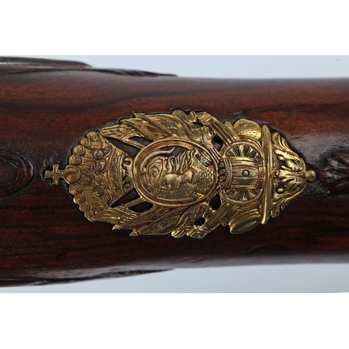 190 - A fine and rare 18th century Russian 16-bore flintlock sporting gun by Tula gunsmith, Alexej Leontje... 