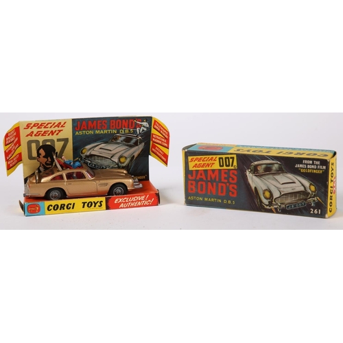 235 - James Bond. Corgi Toys, 007’s Aston Martin DB5. from the film “Goldfinger”, gold body with red inter... 