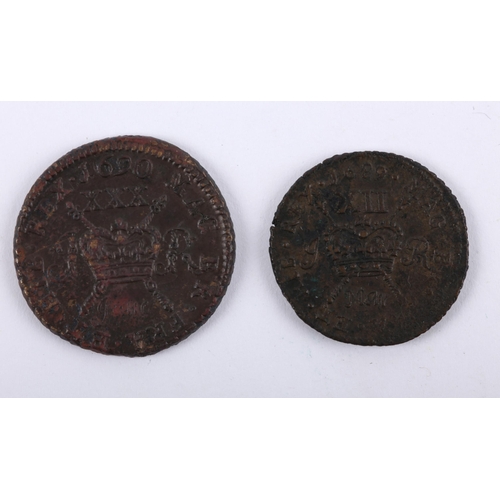 253 - Coins, Ireland James II gunmoney. A half-crown, 1690 June, obverse weakly struck, some verdigris at ... 