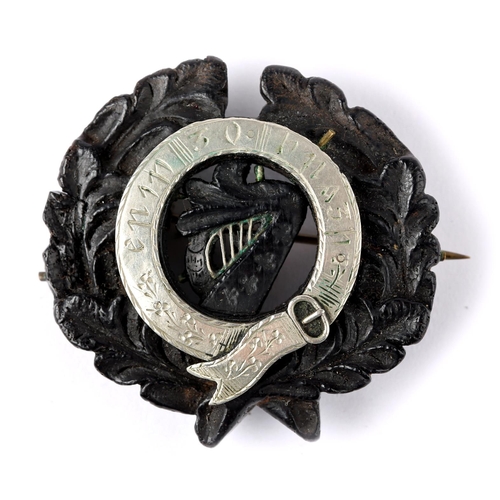 31 - Victorian Irish silver-mounted bog oak brooch, from the collection of the Hon. Garech Browne, Luggal... 