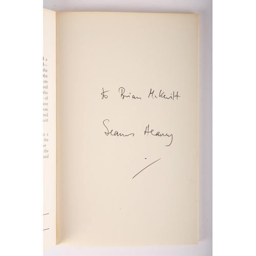 357 - Heaney, Seamus. North.  Faber & Faber, London, 1978 reprint, 8vo, wraps. Signed presentation copy on... 